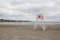 Watchtower on the empty beach in Middletown,Rhode Island, USA