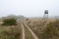 Watchtower in the fog Royalty Free Stock Photo