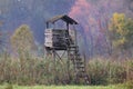 Watchtower in forest in autumn