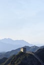 Watchtower at Jinshanling Great Wall at twilight, northeast from Beijing. Royalty Free Stock Photo