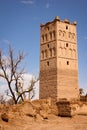 Watchtower of kasbah in ruins. Skoura. Morocco. Royalty Free Stock Photo