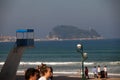 Watchtower of lifeguards on the beach of Zarautz. Royalty Free Stock Photo