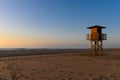 Watchtower silhouette at the beach