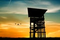 Watchtower at sunset