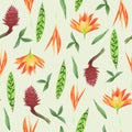 Watecolor floral seamless pattern.