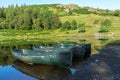 WATENDLATH, LAKE DISTRICT/ENGLAND - AUGUST 31 : Rowing boats moo