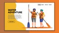 Water Adventure Tourists Sport Equipment Vector