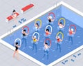 Water Aerobics Class Isometric Illustration Royalty Free Stock Photo