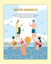 Water Aerobics Class in Swimming Pool Poster.