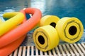 Water aerobics equipment Royalty Free Stock Photo