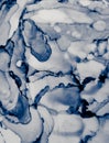 Water Alcohol Ink Design. Clouds Macro. Indigo, Royalty Free Stock Photo