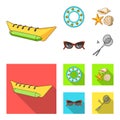 Water attraction, seashells, goggles.Summer vacation set collection icons in cartoon,flat style vector symbol stock Royalty Free Stock Photo