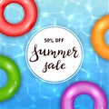 Water Background with Swim Rings Royalty Free Stock Photo