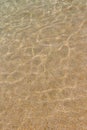 Water erodes the sand on the beach