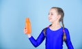 Water balance and hard gym training. Drink more water. Keep water bottle with you. Quench thirst. Child feel thirst Royalty Free Stock Photo