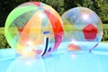 Water balls in swimming pool Royalty Free Stock Photo