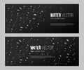 Water drop condensation web banner on black metallic background Royalty Free Stock Photo