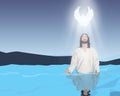 Water baptism of Jesus Christ. Royalty Free Stock Photo