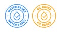 Water based product vector icon set