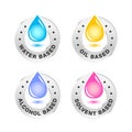 Water based product vector icon set