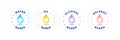 Water based product vector icon set