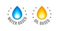 Water based product vector icon set