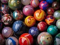 Water beads close-up, abstract background. Texture of glass balls or many colorful for wallpaper. Royalty Free Stock Photo