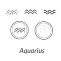 The Water-Bearer aquarius sing. Star constellation vector element. Age of aquarius constellation zodiac symbol on light