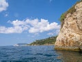 Water and beautiful sea view underwater, sea urchins. Natural living. Pelion peninsula. Pagasetic gulf. Platanias village. Greece.