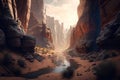 Water in the Beginning of the Grand Canyon. Generative AI.