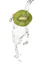 Water being poured in a slice of kiwi Royalty Free Stock Photo