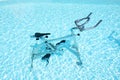 The water bicycle in swimming pool Royalty Free Stock Photo