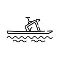 Water bike black line icon on white background. Extreme sport. Pictogram for web page, mobile app, promo. UI UX GUI design element