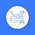 Water birth line icon. Pictogram for web, mobile app, promo.