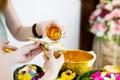 Water blessing wedding Royalty Free Stock Photo