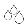 Water Drops Outline Flat Icon on White