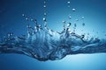 Water blue liquid wet drop transparent ripple motion splashing wavw Generative AI Royalty Free Stock Photo