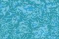 Water blue seamless background in top view. Pixel platformers art texture of water surface with waves and reflections. Vector