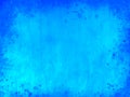 Water blue spilled watercolor background splashed in the borders