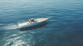 water boat on lake aerial