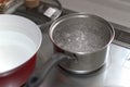 water boiling on an infared range top