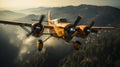 Water bomber fighting forest fires. Created with Generative AI Royalty Free Stock Photo