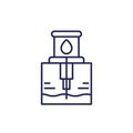 water borehole line icon on white, vector