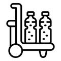 Water bottle cart icon outline vector. Cooler company Royalty Free Stock Photo