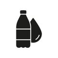 Water Bottle With Droplet Solid Icon. Hydration, Refreshment, And Beverage Representation Silhouette Symbol. Drinking Royalty Free Stock Photo