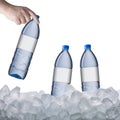 Water Bottle on Ice Cube Royalty Free Stock Photo