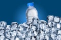 Water Bottle and Ice Cubes Royalty Free Stock Photo