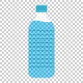 Water bottle icon in flat style. Plastic soda bottle vector illustration on isolated background. Liquid water business concept.