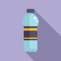 Water bottle icon flat vector. Snack food beverage