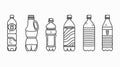 Water Bottle Outline Icons Vector Illustration Royalty Free Stock Photo